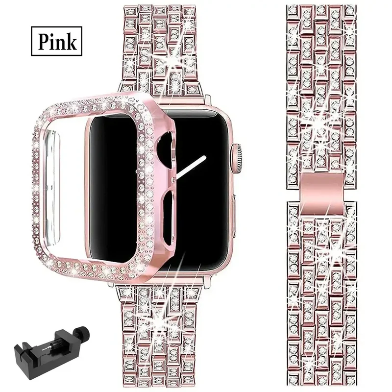 Smartwatch Bandje met Kristallen Edelstaal Verstelbaar Luxe Horloge Band Sparkle Statement Accessoire | Sansoti
