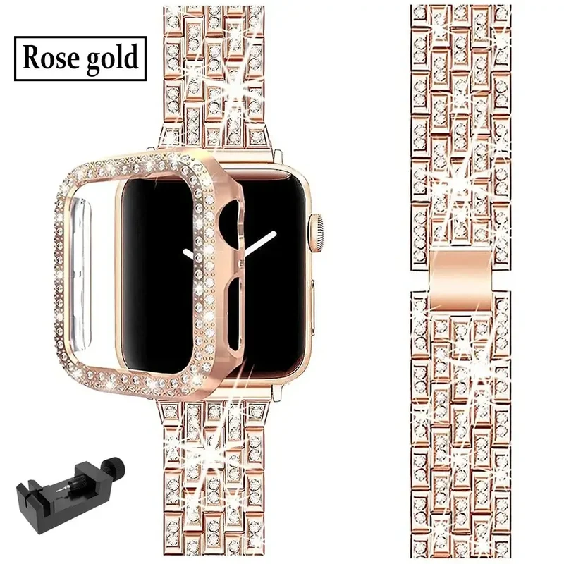 Smartwatch Bandje met Kristallen Edelstaal Verstelbaar Luxe Horloge Band Sparkle Statement Accessoire | Sansoti