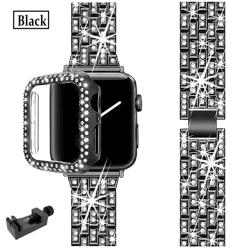 Smartwatch Bandje met Kristallen Edelstaal Verstelbaar Luxe Horloge Band Sparkle Statement Accessoire | Sansoti