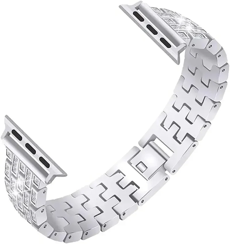 Smartwatch Bandje met Kristallen Edelstaal Verstelbaar Luxe Horloge Band Sparkle Statement Accessoire | Sansoti