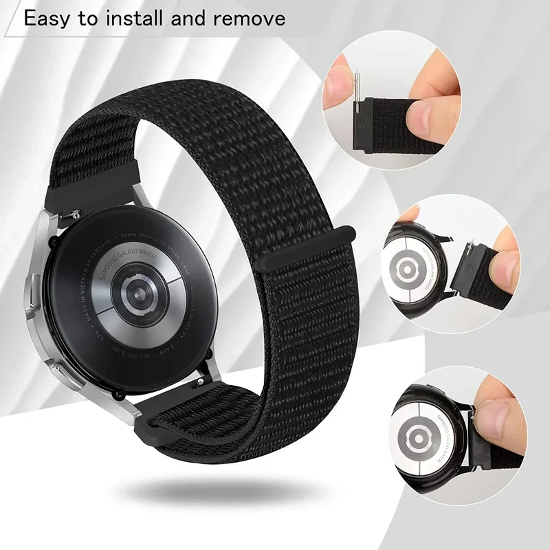 Verstelbare Nylon Sportband voor Smartwatch 20mm 22mm Ademend Polsband Sporthorloge Lichtgewicht Fitness | Sansoti