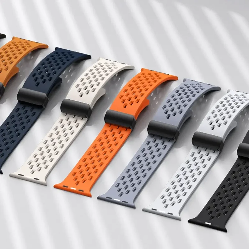 Siliconen Smartwatch Bandje Ademend Magnetisch 38-49mm Verstelbaar Polsband Sport Actief Dagelijks Gebruik | Sansoti