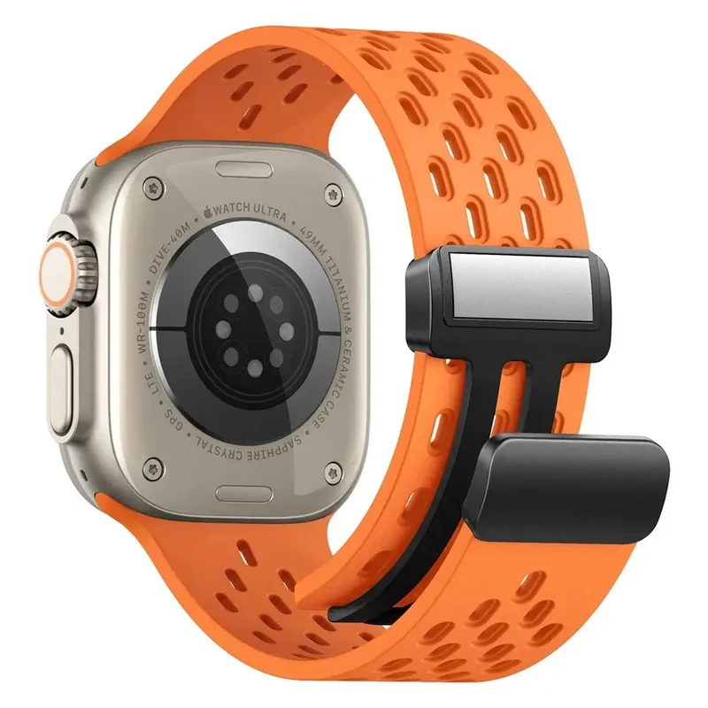 Siliconen Smartwatch Bandje Ademend Magnetisch 38-49mm Verstelbaar Polsband Sport Actief Dagelijks Gebruik | Sansoti
