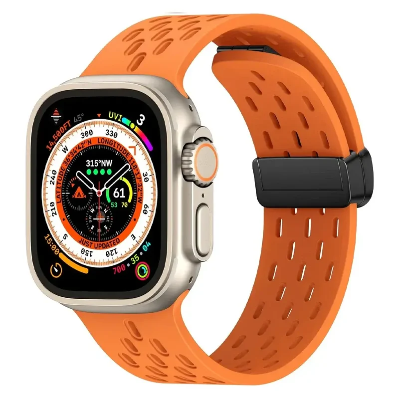 Siliconen Smartwatch Bandje Ademend Magnetisch 38-49mm Verstelbaar Polsband Sport Actief Dagelijks Gebruik | Sansoti