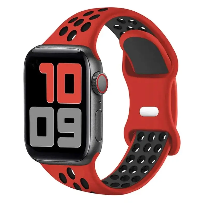 Siliconen Smartwatch Bandje - Ademend Sportbandje met Dubbele Kleuren voor 38mm tot 49mm Horloges Unisex | Sansoti