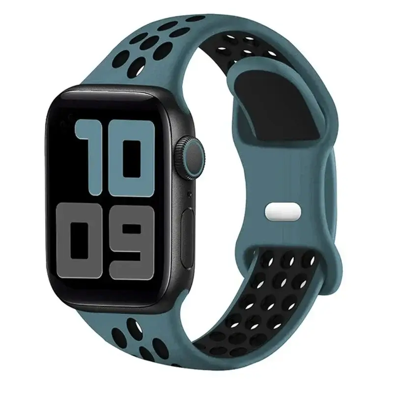 Siliconen Smartwatch Bandje - Ademend Sportbandje met Dubbele Kleuren voor 38mm tot 49mm Horloges Unisex | Sansoti
