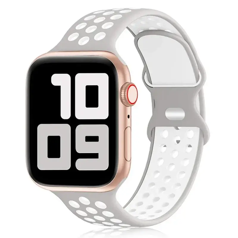 Siliconen Smartwatch Bandje - Ademend Sportbandje met Dubbele Kleuren voor 38mm tot 49mm Horloges Unisex | Sansoti