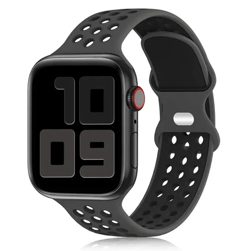 Siliconen Smartwatch Bandje - Ademend Sportbandje met Dubbele Kleuren voor 38mm tot 49mm Horloges Unisex | Sansoti
