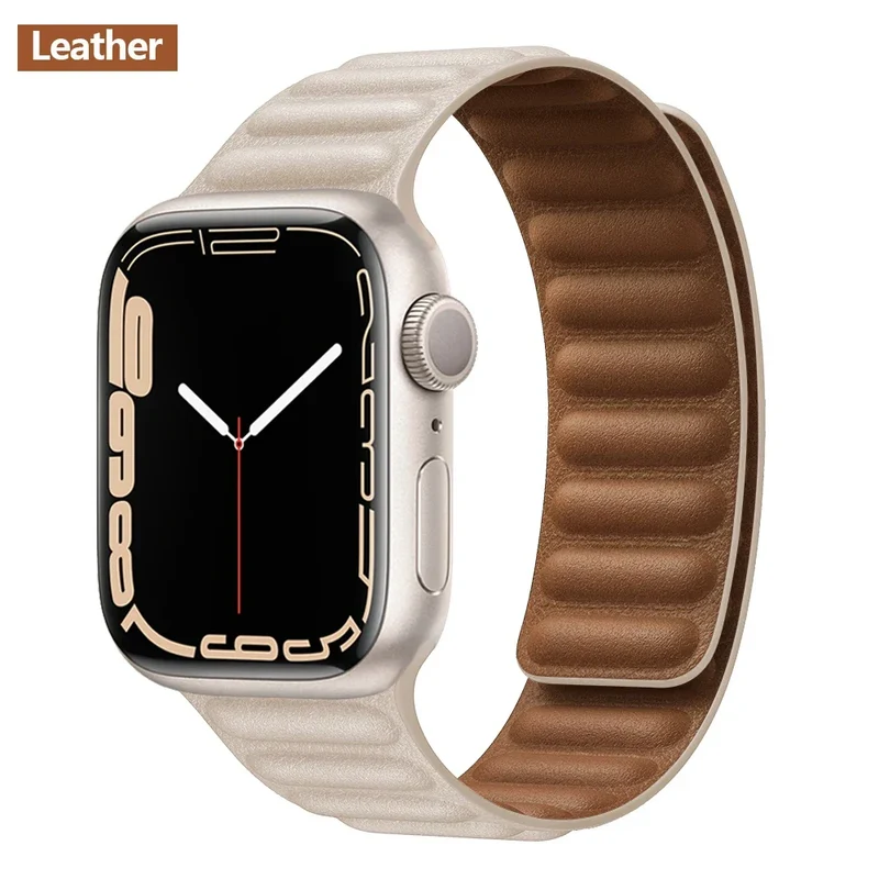 Leren Horlogeband met Magnetische Sluiting 38-49mm Verstelbaar Smartwatch Accessoire Polsband Stijlvol | Sansoti