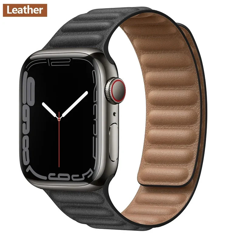 Leren Horlogeband met Magnetische Sluiting 38-49mm Verstelbaar Smartwatch Accessoire Polsband Stijlvol | Sansoti