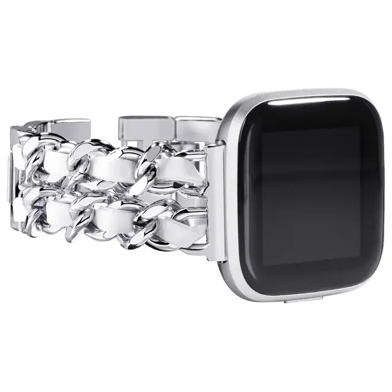 Leren Metalen Smartwatch Bandje met Verstelbare Sluiting Universeel Compatibel voor Fitness Sport Horloge | Sansoti