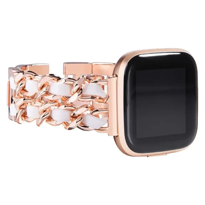 Leren Metalen Smartwatch Bandje met Verstelbare Sluiting Universeel Compatibel voor Fitness Sport Horloge | Sansoti