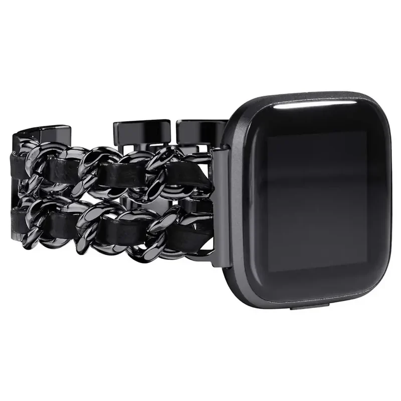 Leren Metalen Smartwatch Bandje met Verstelbare Sluiting Universeel Compatibel voor Fitness Sport Horloge | Sansoti