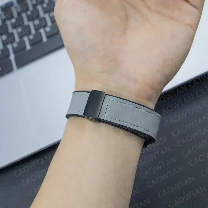 Leren Smartwatch Bandje met Magnetische Sluiting Snelwissel Systeem 20mm 22mm 26mm Polsband Universeel | Sansoti