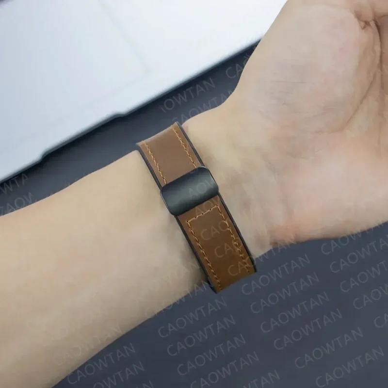 Leren Smartwatch Bandje met Magnetische Sluiting Snelwissel Systeem 20mm 22mm 26mm Polsband Universeel | Sansoti