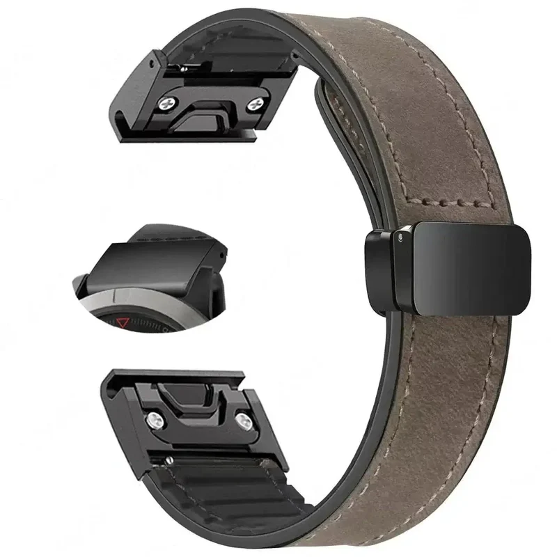 Leren Smartwatch Bandje met Magnetische Sluiting Snelwissel Systeem 20mm 22mm 26mm Polsband Universeel | Sansoti