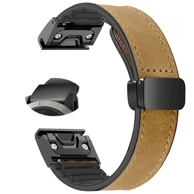 Leren Smartwatch Bandje met Magnetische Sluiting Snelwissel Systeem 20mm 22mm 26mm Polsband Universeel | Sansoti
