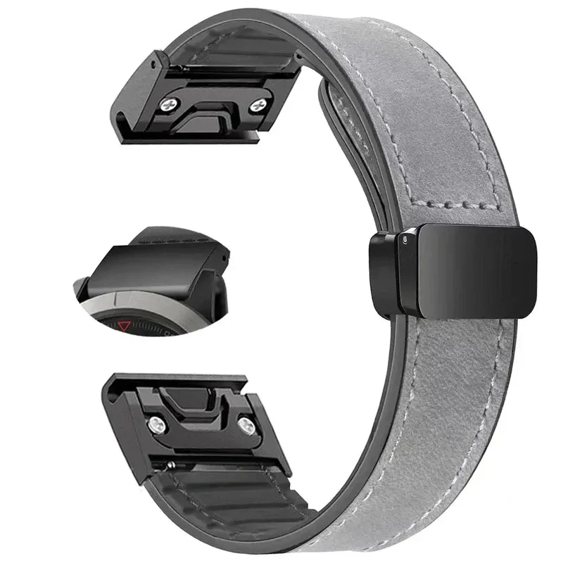 Leren Smartwatch Bandje met Magnetische Sluiting Snelwissel Systeem 20mm 22mm 26mm Polsband Universeel | Sansoti