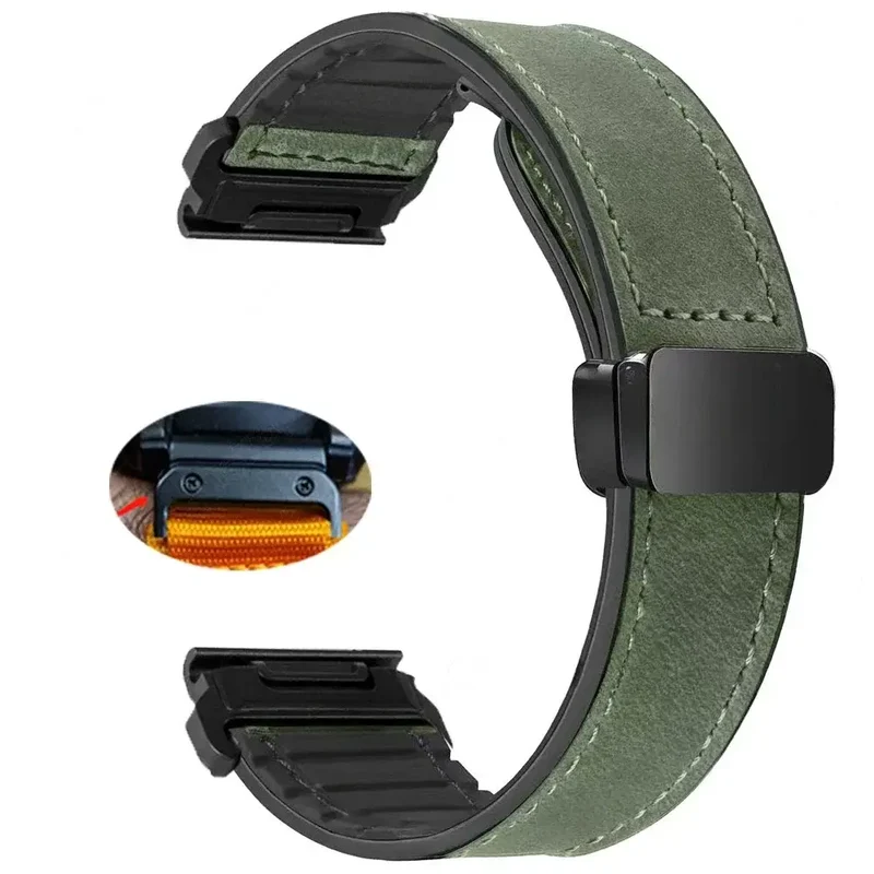 Leren Smartwatch Bandje met Magnetische Sluiting Snelwissel Systeem 20mm 22mm 26mm Polsband Universeel | Sansoti