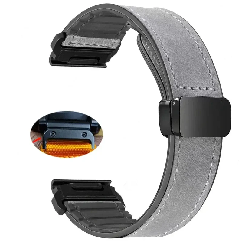 Leren Smartwatch Bandje met Magnetische Sluiting Snelwissel Systeem 20mm 22mm 26mm Polsband Universeel | Sansoti