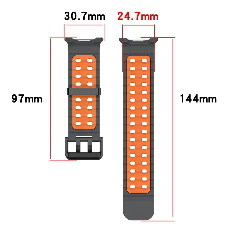 Siliconen Sportbandje voor Smartwatch met Ademende Perforatie Waterdicht Design Fitness Polsband Verstelbaar | Sansoti