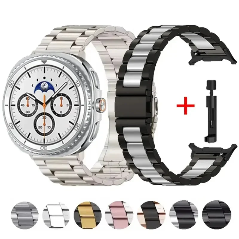 Roestvrijstalen Horlogeband 22cm Verstelbaar Schakelband Metaal Smartwatch Polsband Universeel Compatibel | Sansoti