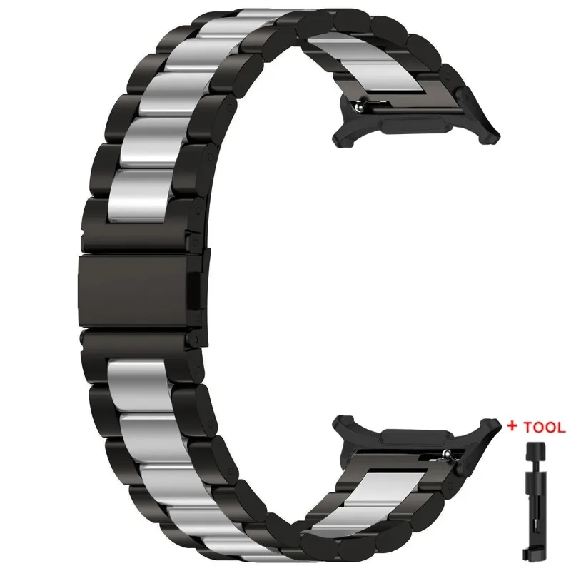 Roestvrijstalen Horlogeband 22cm Verstelbaar Schakelband Metaal Smartwatch Polsband Universeel Compatibel | Sansoti