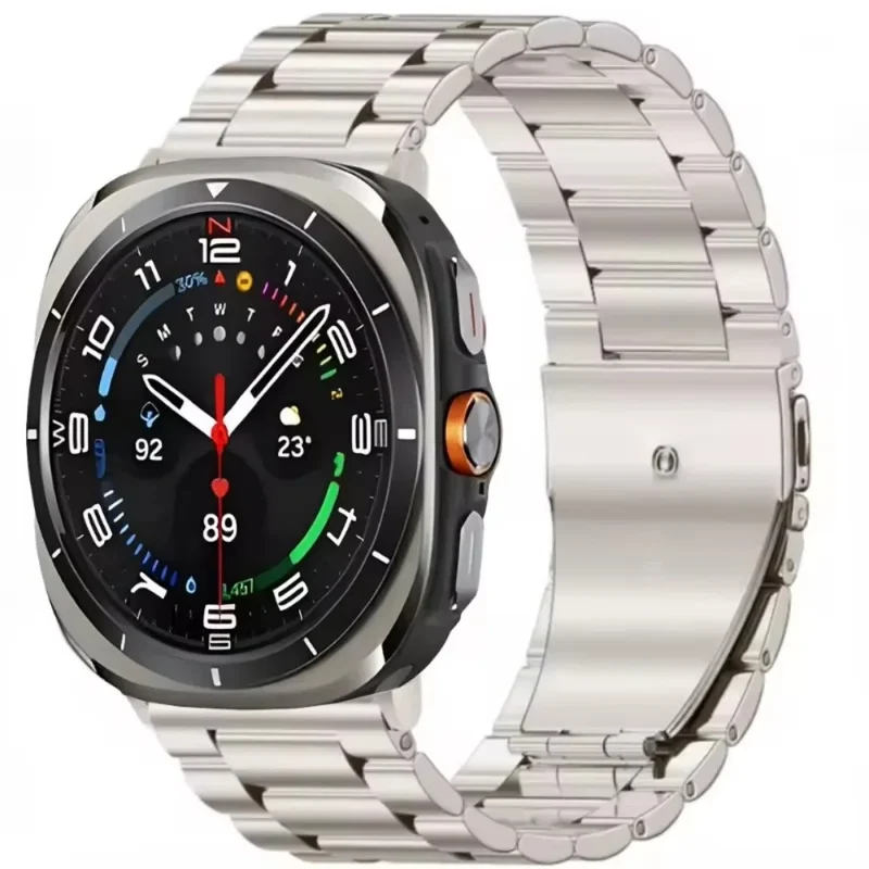 Roestvrijstalen Horlogeband 22cm Verstelbaar Schakelband Metaal Smartwatch Polsband Universeel Compatibel | Sansoti