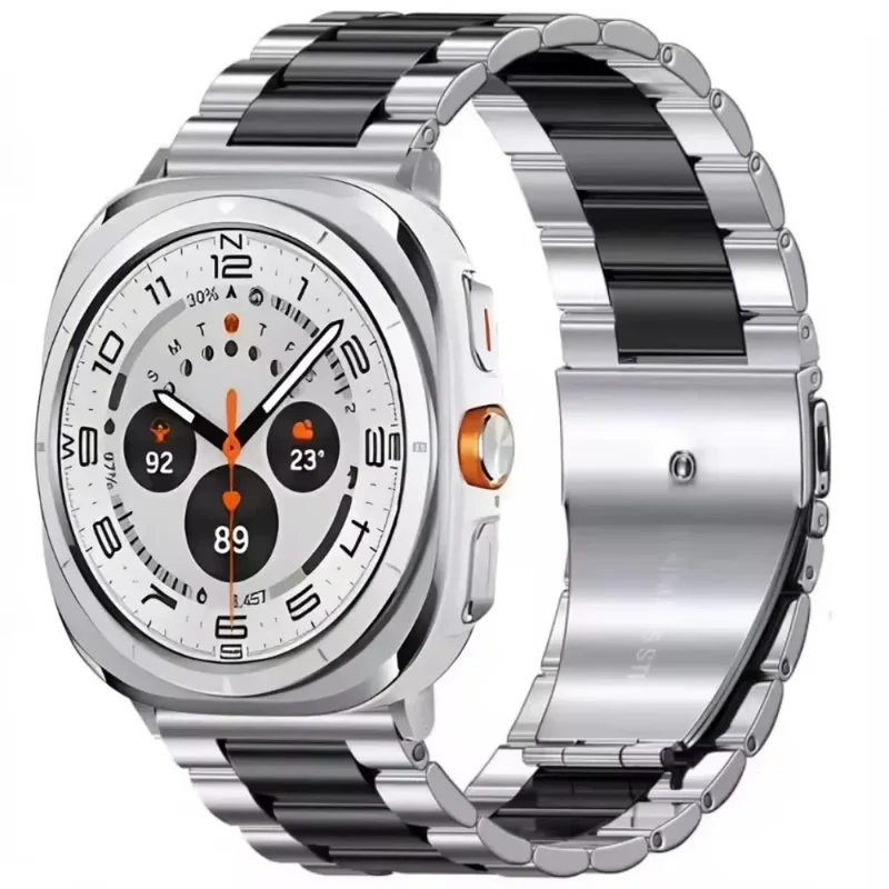Roestvrijstalen Horlogeband 22cm Verstelbaar Schakelband Metaal Smartwatch Polsband Universeel Compatibel | Sansoti