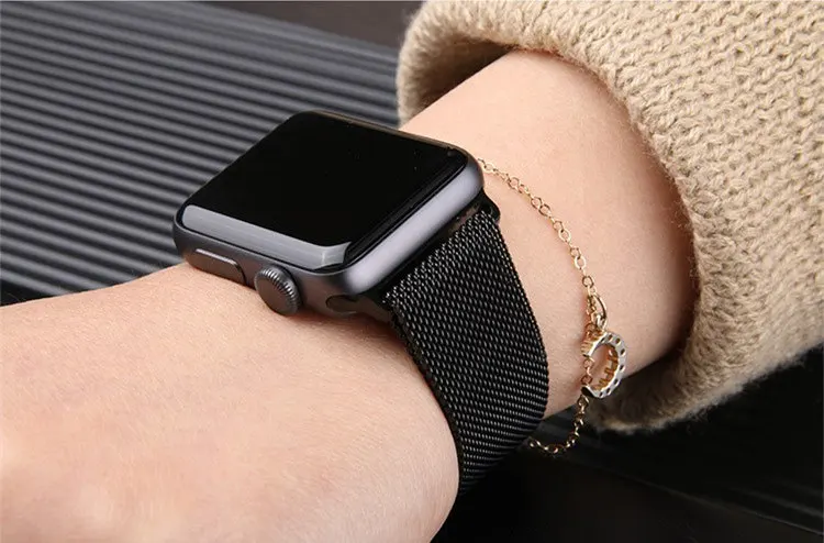 Metalen Smartwatch Bandje Stainless Steel Mesh Verstelbaar Universeel Horlogeband 38-49mm Polsband Zilver | Sansoti