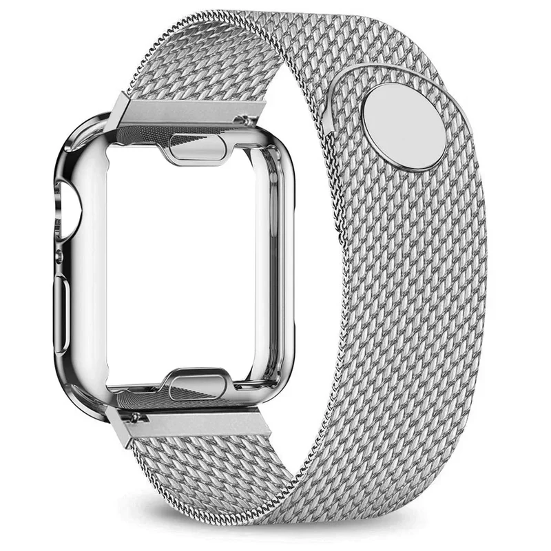 Metalen Smartwatch Bandje Stainless Steel Mesh Verstelbaar Universeel Horlogeband 38-49mm Polsband Zilver | Sansoti