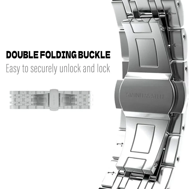 RVS Horlogeband Schakelarmband Metaal 20mm 22mm 26mm Polsband Smartwatch Accessoire Universeel Vervangband | Sansoti
