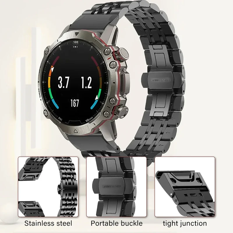 RVS Horlogeband Schakelarmband Metaal 20mm 22mm 26mm Polsband Smartwatch Accessoire Universeel Vervangband | Sansoti