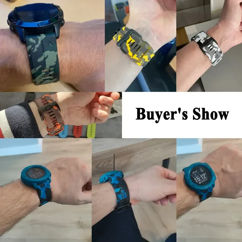 Siliconen Horloge Bandje Camouflage Print Verstelbaar Sportief 22mm 26mm Verwisselbaar Polsband Unisex | Sansoti