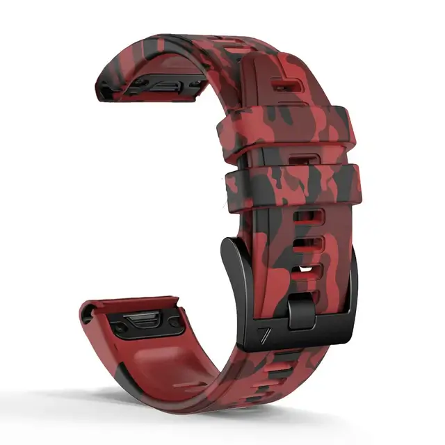 Siliconen Horloge Bandje Camouflage Print Verstelbaar Sportief 22mm 26mm Verwisselbaar Polsband Unisex | Sansoti