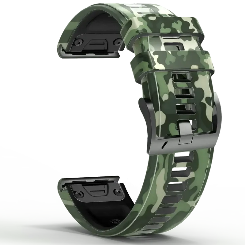 Siliconen Horloge Bandje Camouflage Print Verstelbaar Sportief 22mm 26mm Verwisselbaar Polsband Unisex | Sansoti