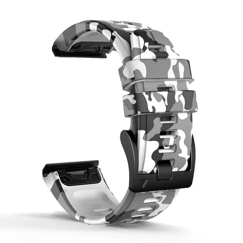 Siliconen Horloge Bandje Camouflage Print Verstelbaar Sportief 22mm 26mm Verwisselbaar Polsband Unisex | Sansoti