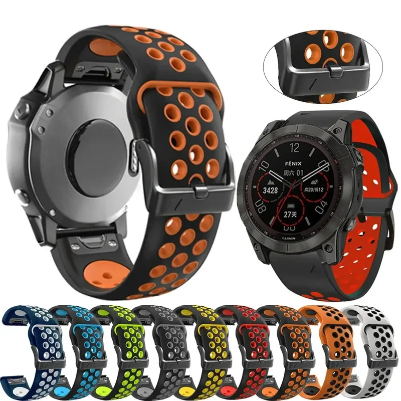 Siliconen Smartwatch Bandje Ademend QuickFit Sportband Polsband Horloge 22mm 26mm Fitness Training Sport | Sansoti