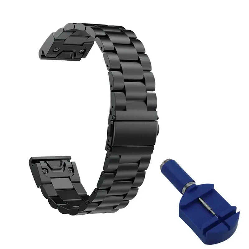 Roestvrijstalen Smartwatch Bandje met QuickFit Systeem 20mm 22mm 26mm Goud Zilver Zwart Polsband Horloge | Sansoti