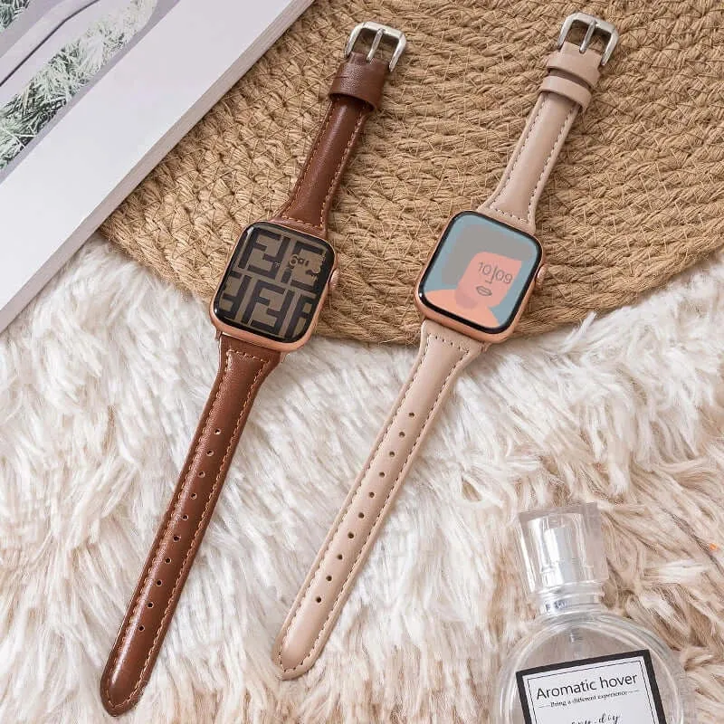 Leren Horlogebandje Smartwatch Universeel Verstelbaar 38-49mm Premium Lederen Polsband Sportief Design | Sansoti