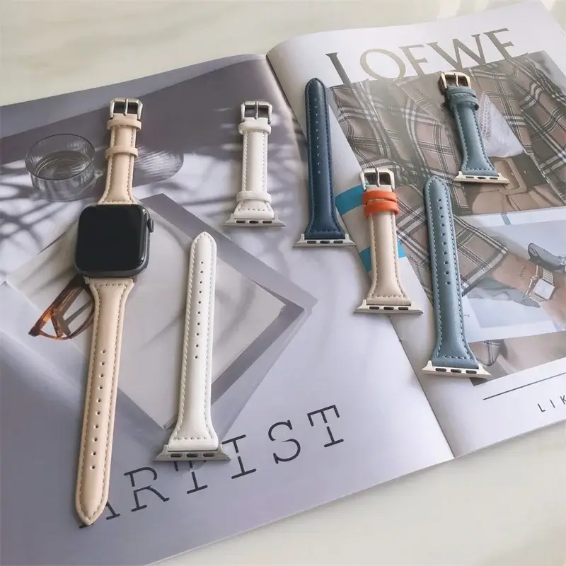 Leren Horlogebandje Smartwatch Universeel Verstelbaar 38-49mm Premium Lederen Polsband Sportief Design | Sansoti