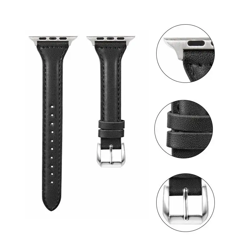 Leren Horlogebandje Smartwatch Universeel Verstelbaar 38-49mm Premium Lederen Polsband Sportief Design | Sansoti