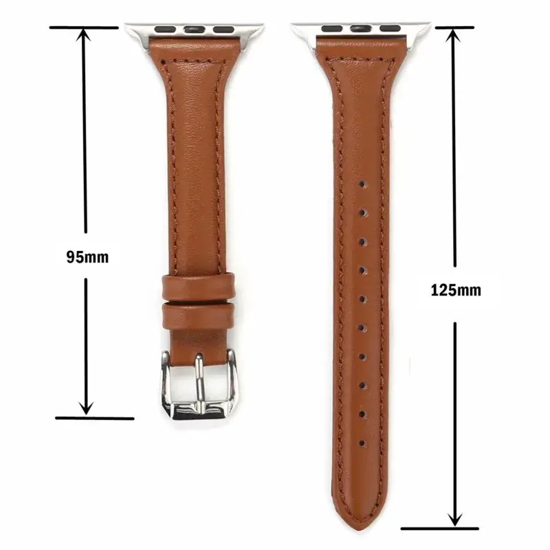 Leren Horlogebandje Smartwatch Universeel Verstelbaar 38-49mm Premium Lederen Polsband Sportief Design | Sansoti