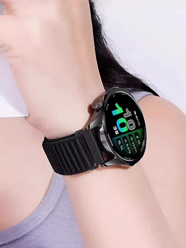 Nylon Smartwatch Bandje 21cm Verstelbaar Ademend Sportief voor Sporthorloges 20mm 22mm Polsband Unisex | Sansoti
