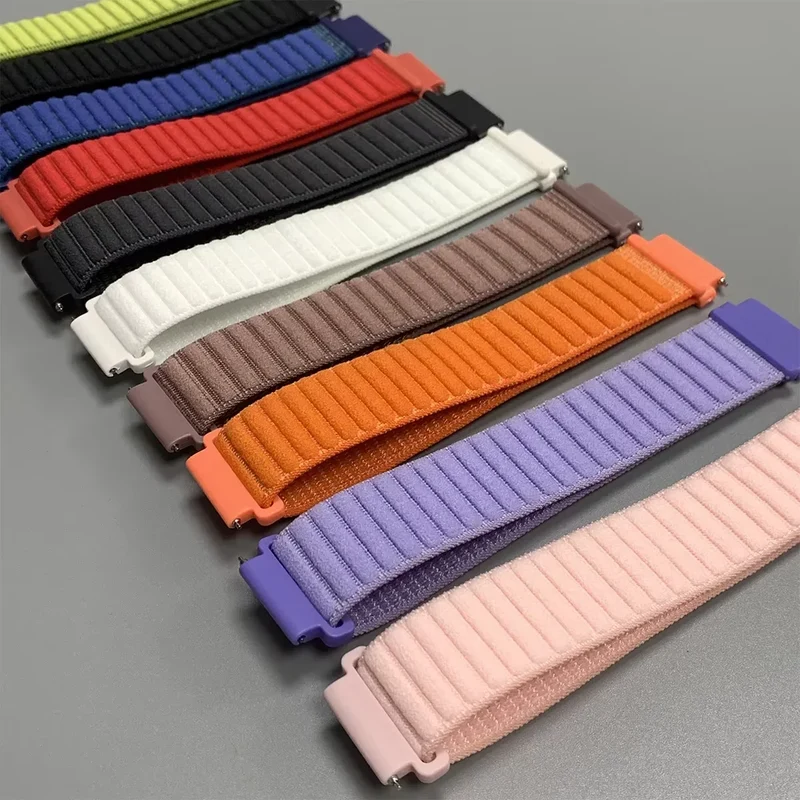 Nylon Smartwatch Bandje 21cm Verstelbaar Ademend Sportief voor Sporthorloges 20mm 22mm Polsband Unisex | Sansoti