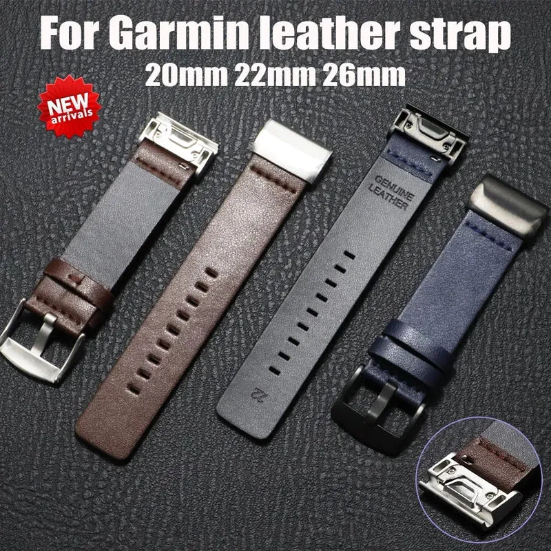 Leren Horlogeband met Snelsluiting 20mm 22mm 26mm Smartwatch Polsband Unisex Bruin Zwart Blauw Verstelbaar | Sansoti