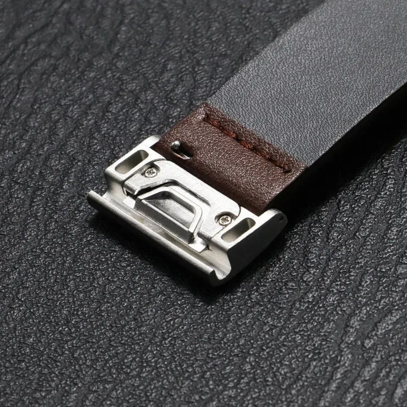 Leren Horlogeband met Snelsluiting 20mm 22mm 26mm Smartwatch Polsband Unisex Bruin Zwart Blauw Verstelbaar | Sansoti