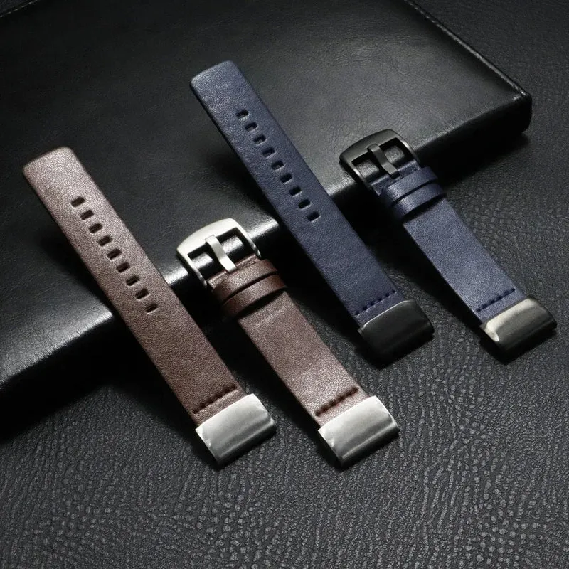 Leren Horlogeband met Snelsluiting 20mm 22mm 26mm Smartwatch Polsband Unisex Bruin Zwart Blauw Verstelbaar | Sansoti