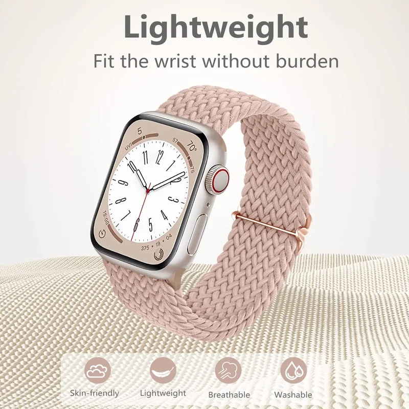 Elastische Gevlochten Smartwatch Bandje Nylon 38mm-49mm Verstelbaar Ademend Sportband voor Apple Watch | Sansoti