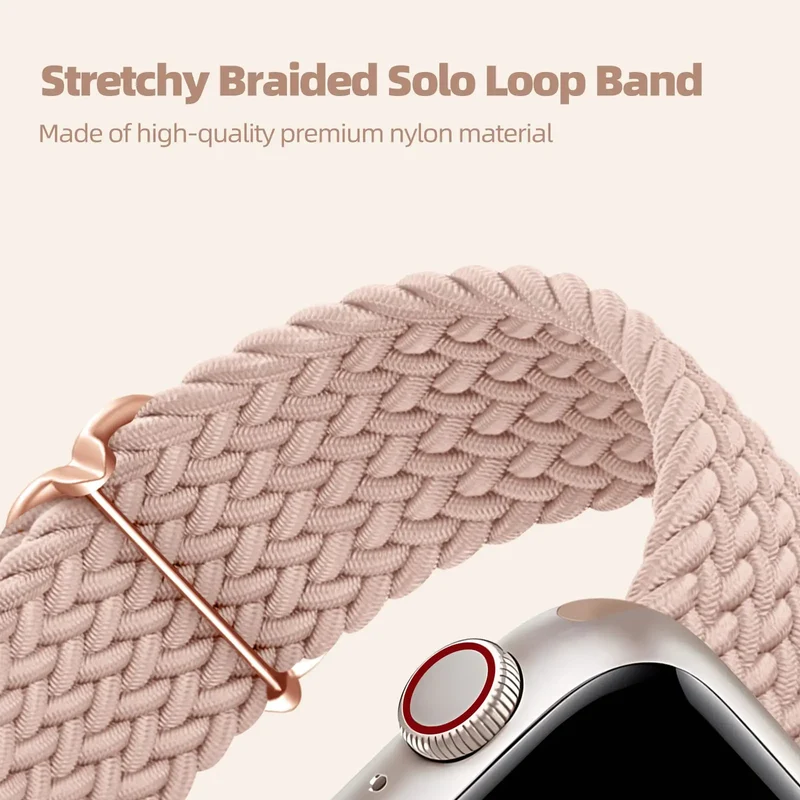 Elastische Gevlochten Smartwatch Bandje Nylon 38mm-49mm Verstelbaar Ademend Sportband voor Apple Watch | Sansoti